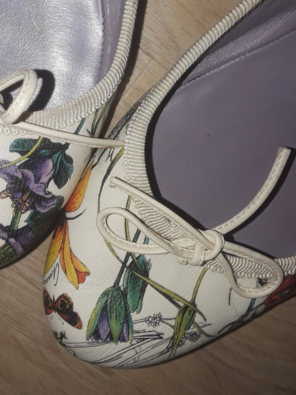 RARE Gucci flora LOGO ballet flats floral 39 or US 8.5 vintage - Picture 3 of 13